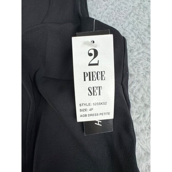 Womens 2-Piece Petite Dress Set By AGB W/Vibrant Jacket & Black Dress Office NWT - Picture 9 of 16